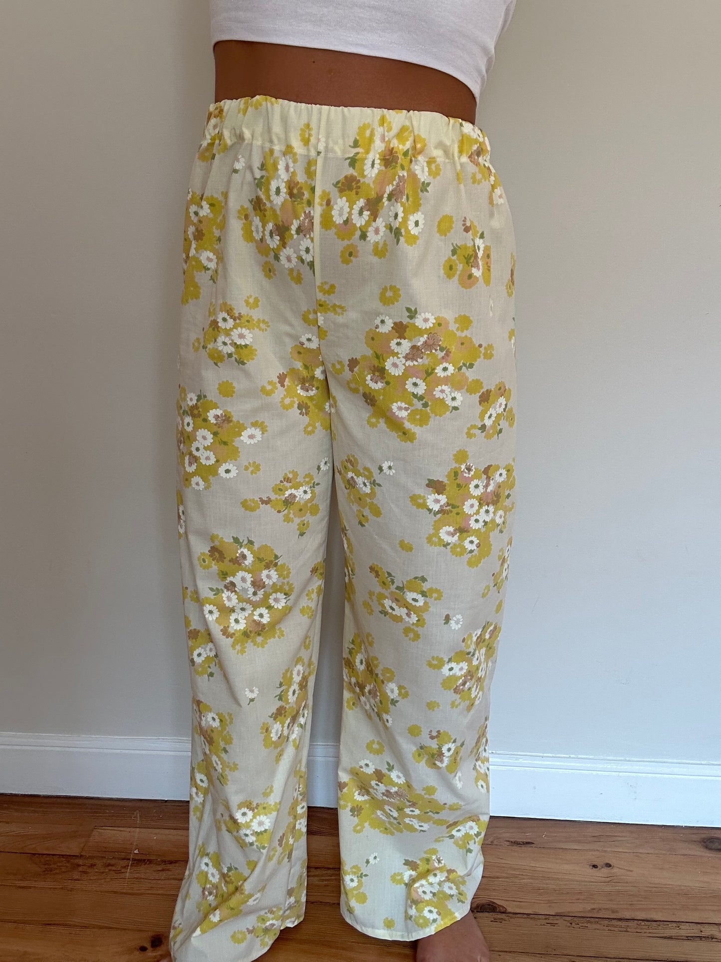 Pantalon Jaune Fleurs