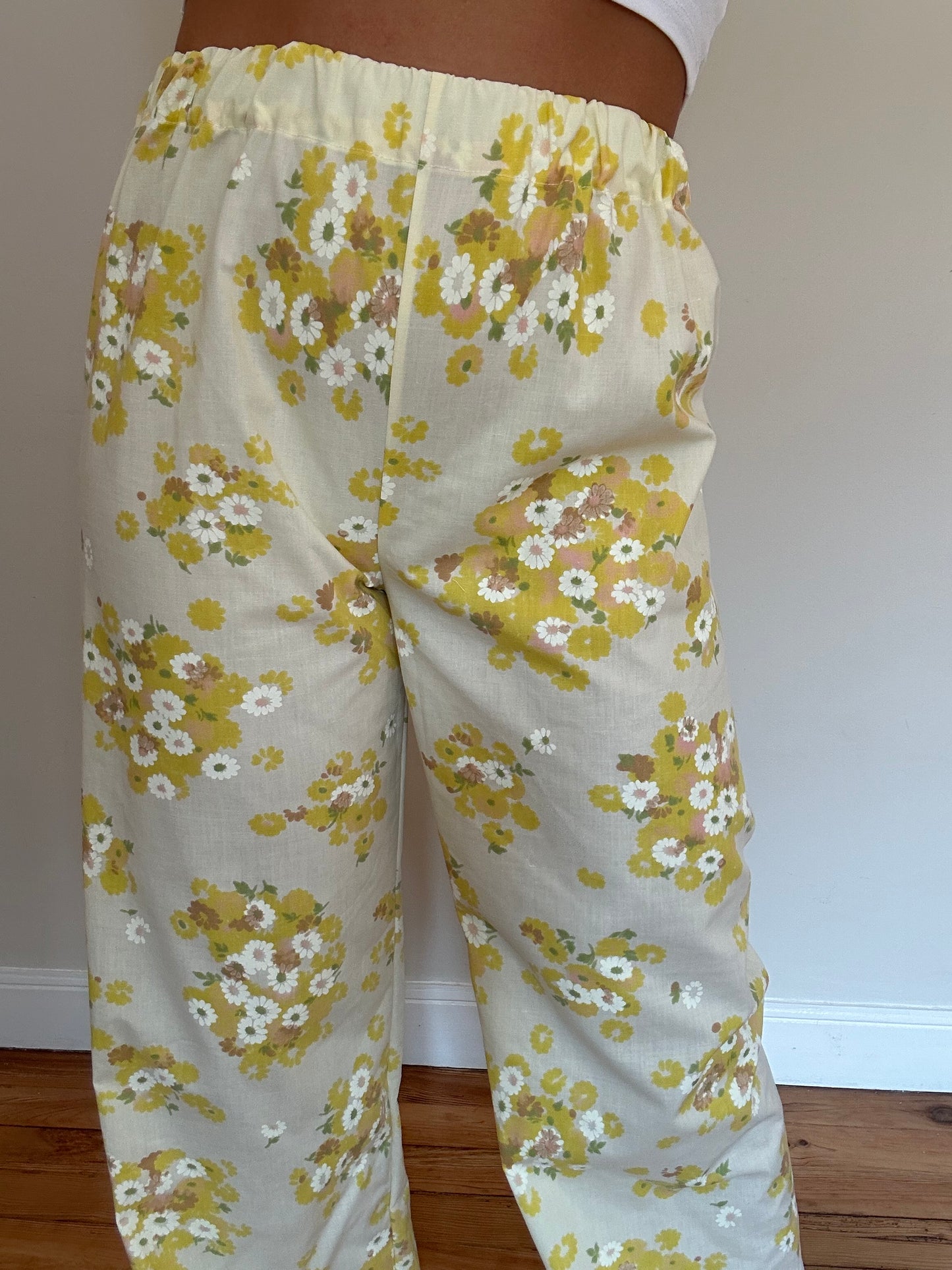 Pantalon Jaune Fleurs