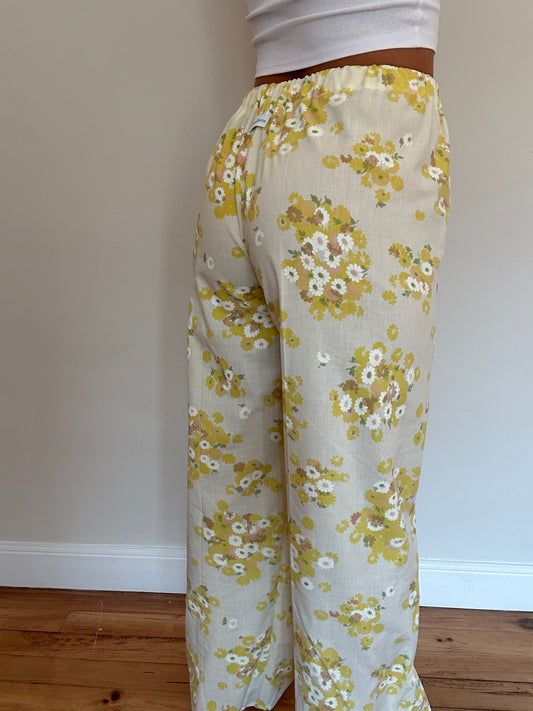 Pantalon Jaune Fleurs