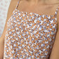Robe Bretelle Fleurs Bleu Orange