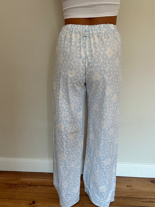 Pantalon Fleurs Bleu