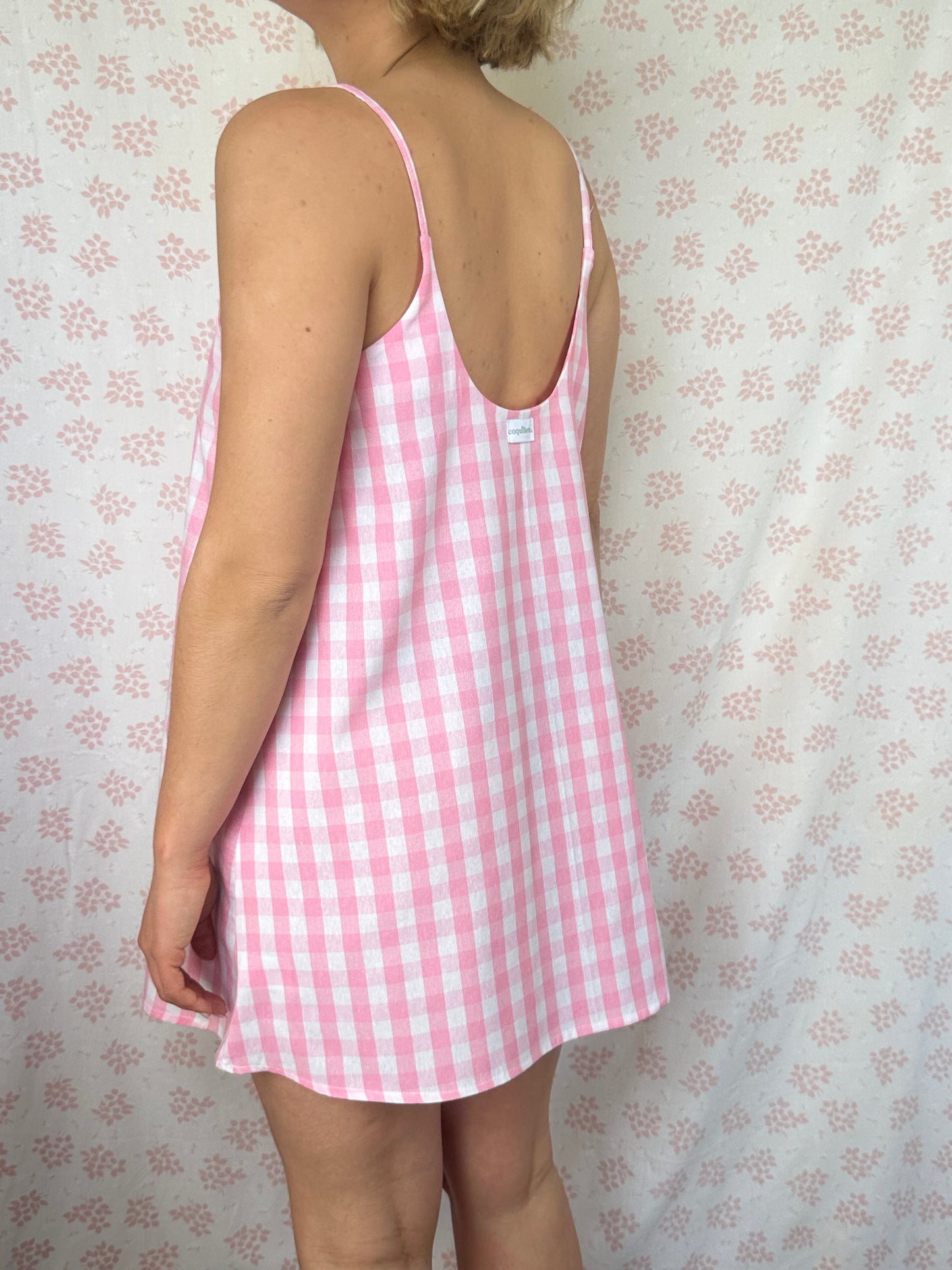 Robe Bretelle Vichy Rose