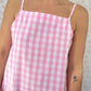 Robe Bretelle Vichy Rose