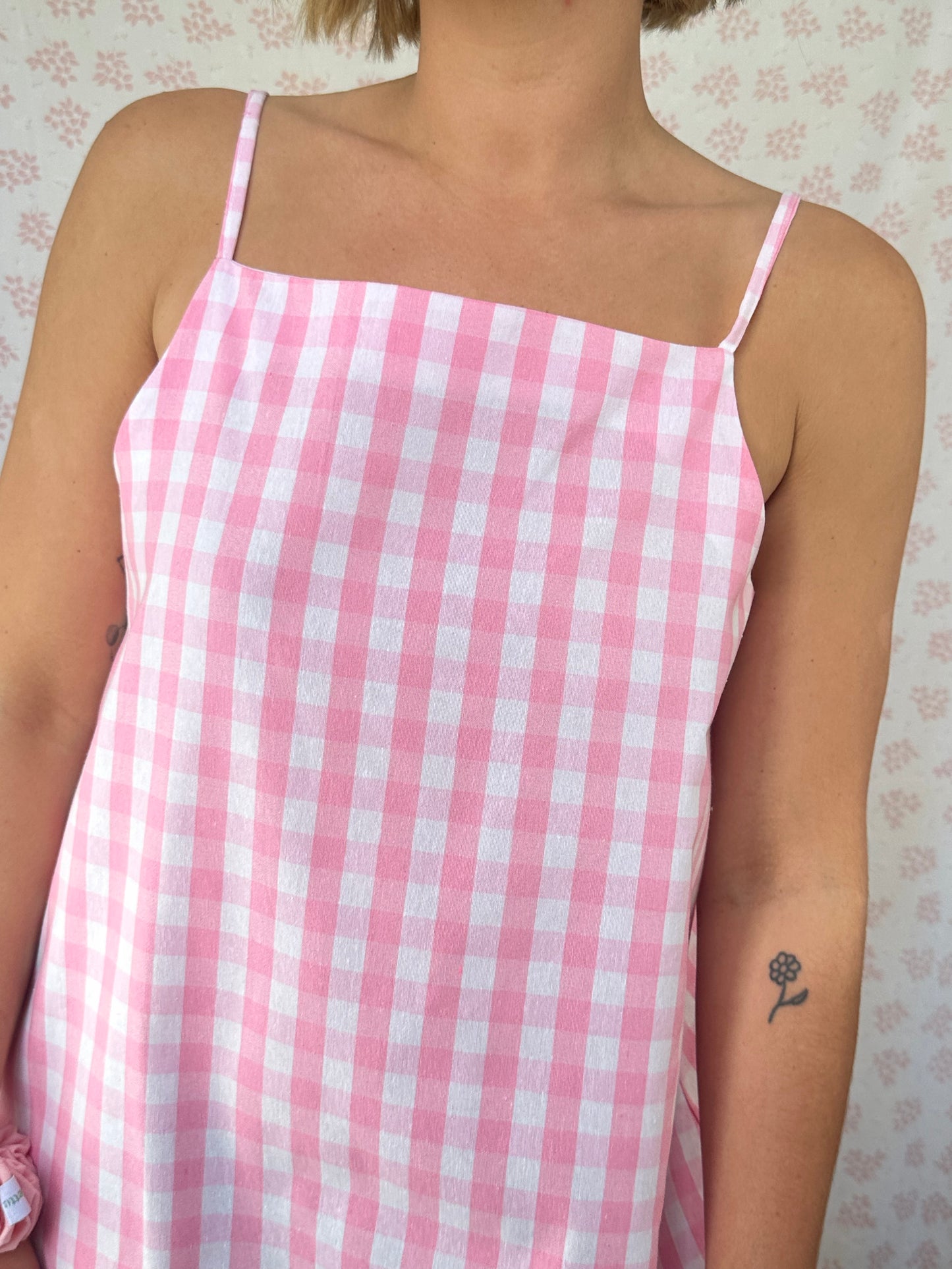 Robe Bretelle Vichy Rose