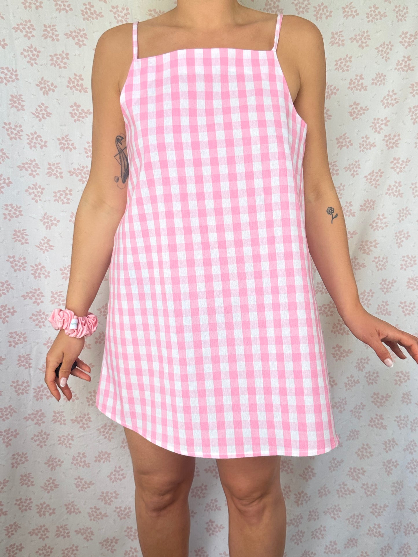 Robe Bretelle Vichy Rose