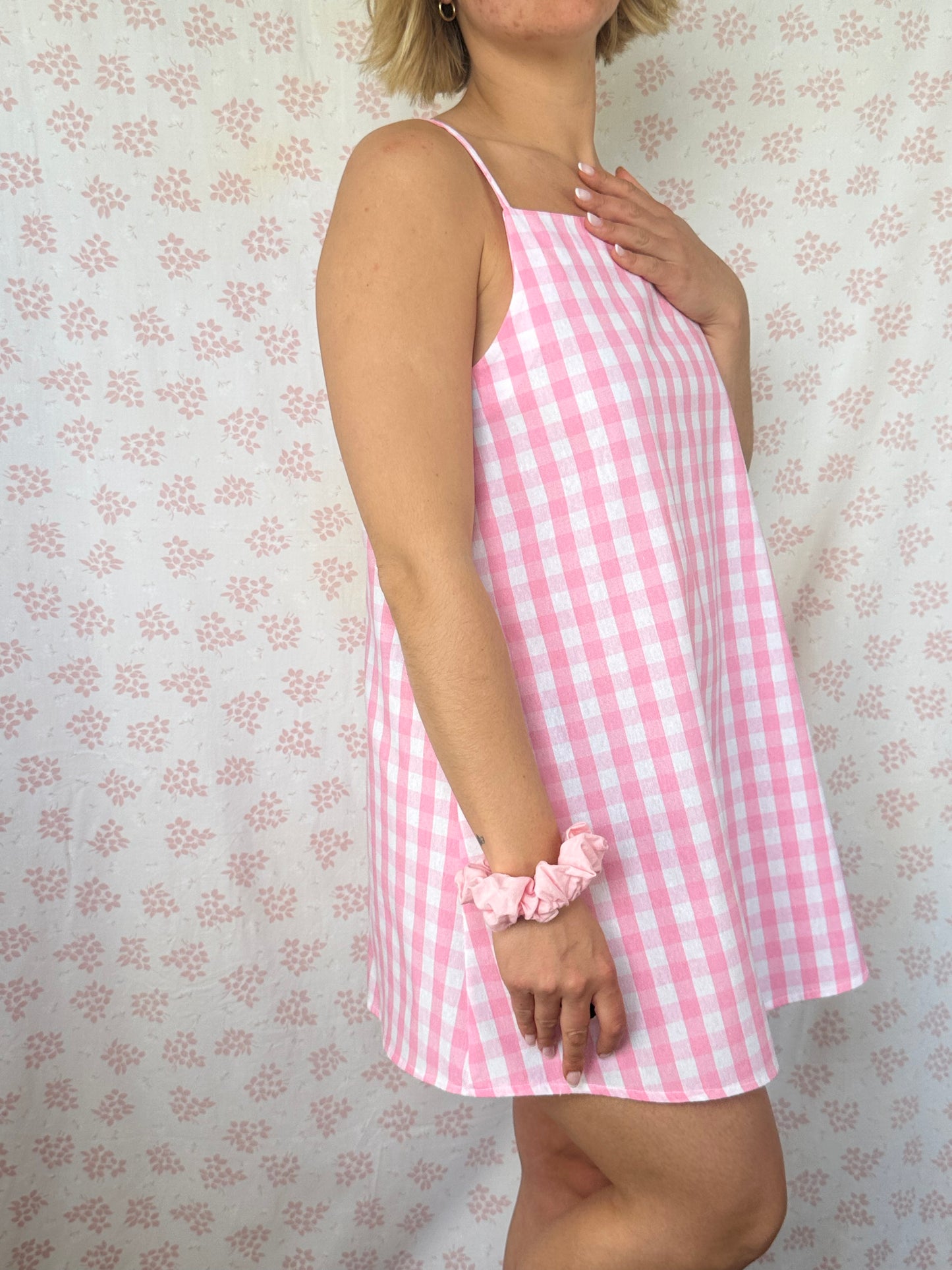 Robe Bretelle Vichy Rose