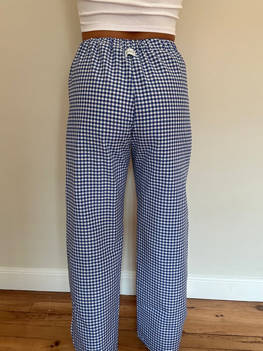 Pantalon Vichy Bleu