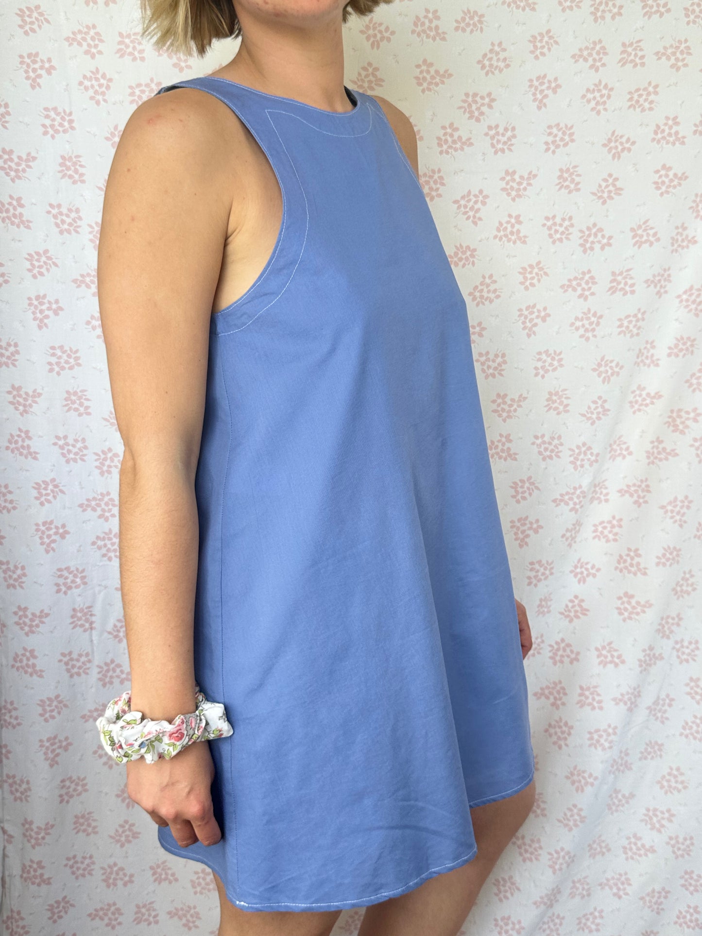 Robe Col Uni Bleu