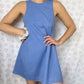 Robe Col Uni Bleu