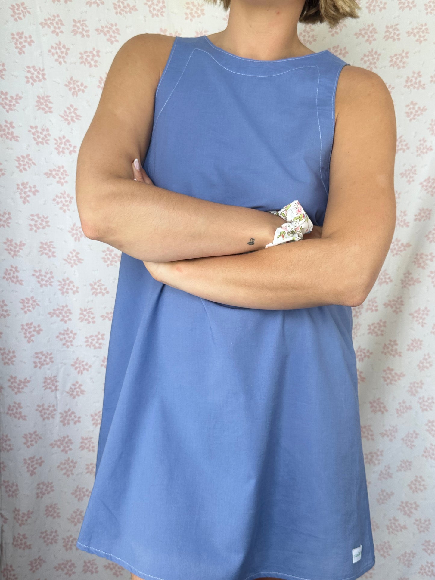 Robe Col Uni Bleu