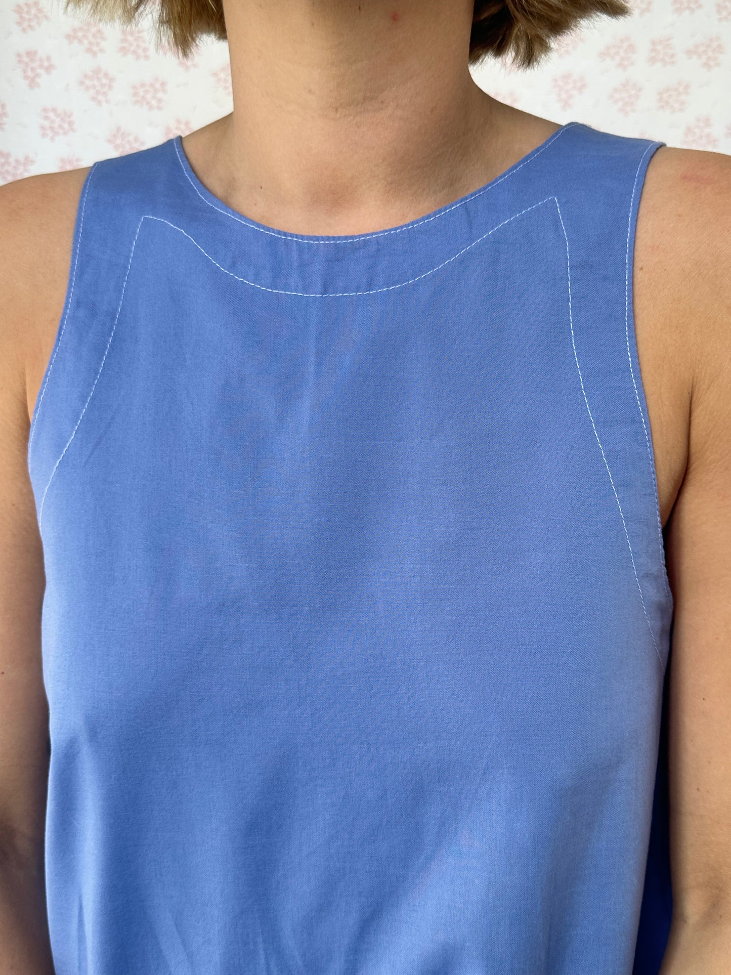 Robe Col Uni Bleu