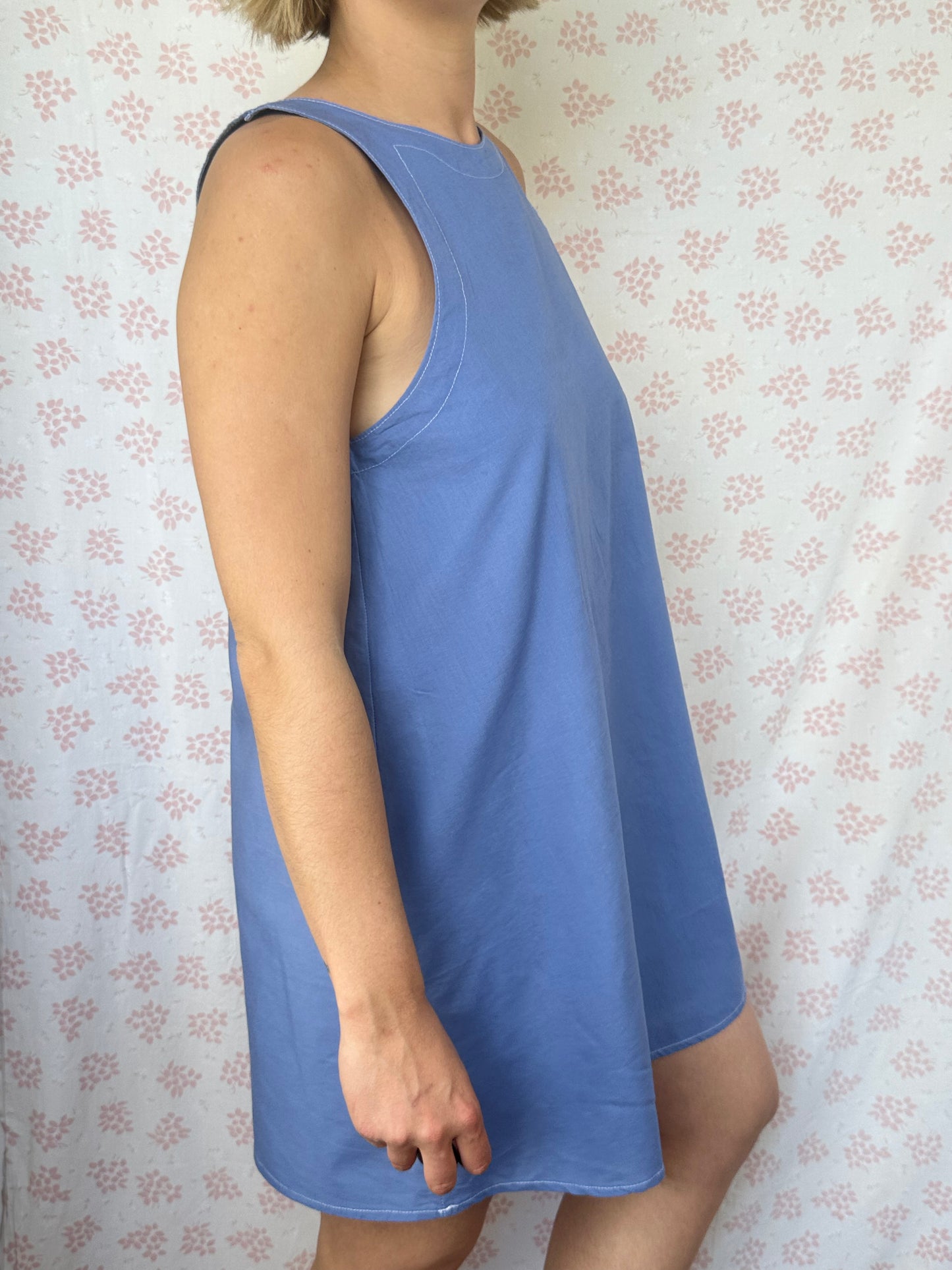 Robe Col Uni Bleu