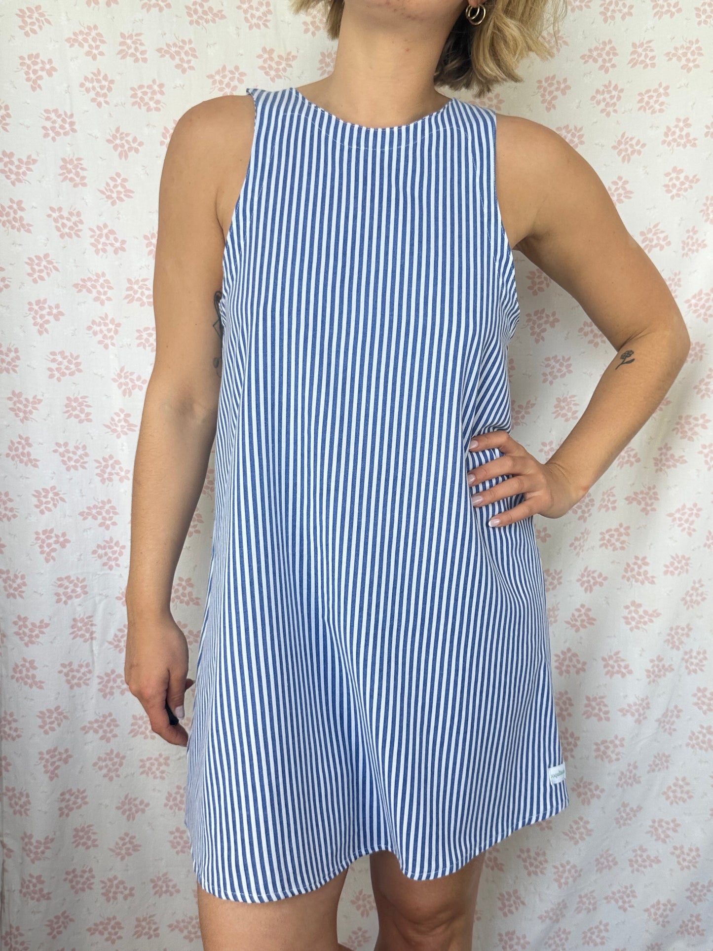 Robe Col Rayé Bleu