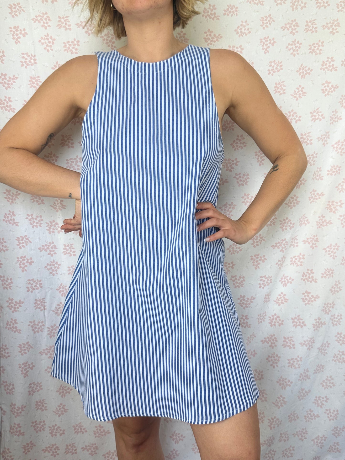 Robe Col Rayé Bleu