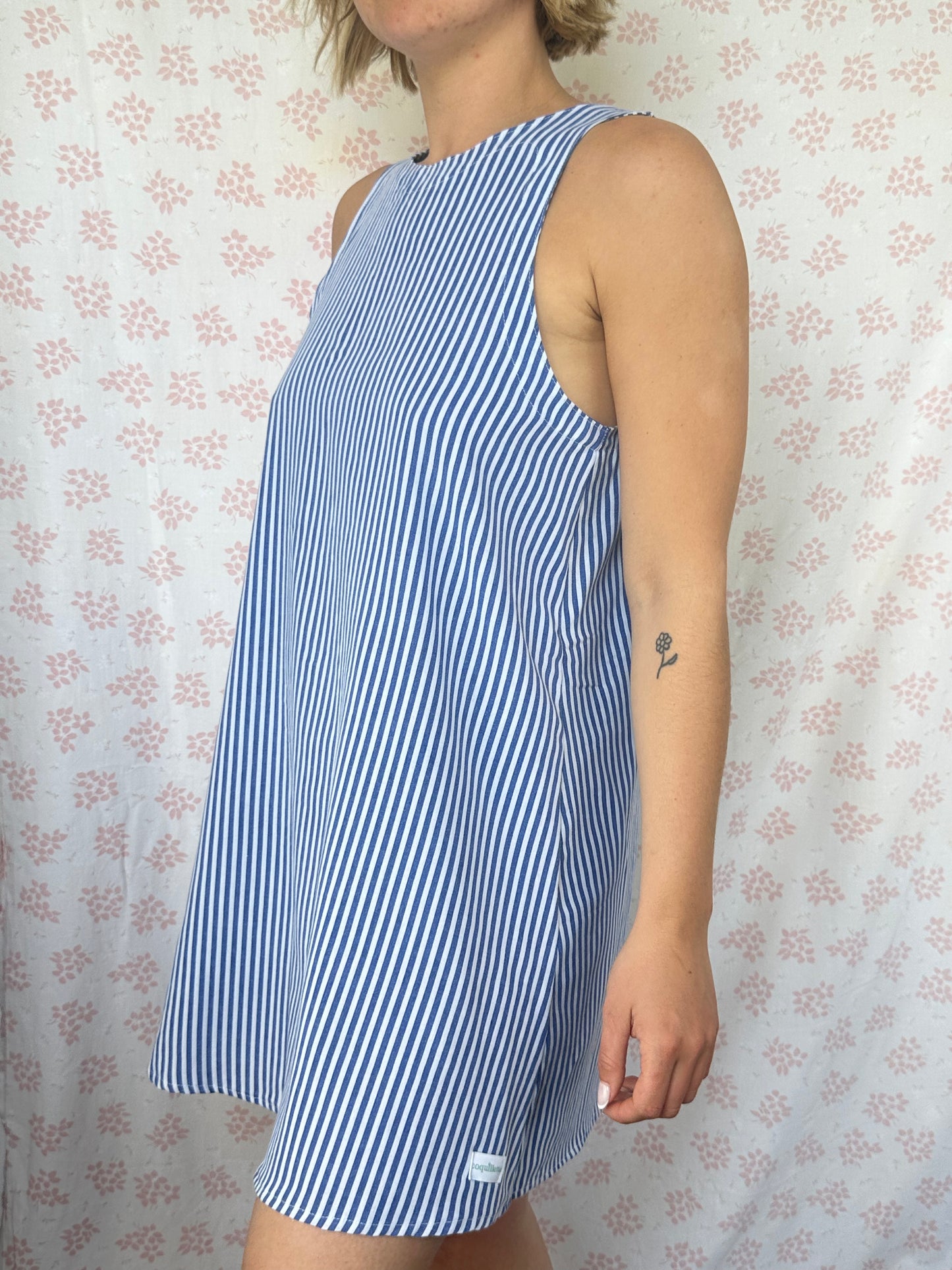 Robe Col Rayé Bleu