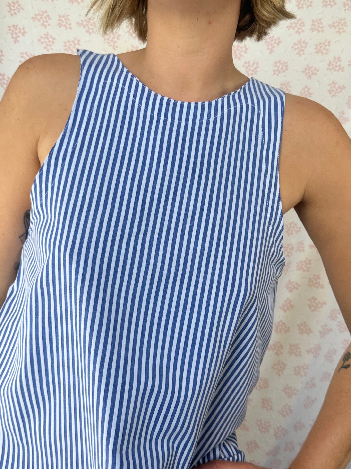 Robe Col Rayé Bleu