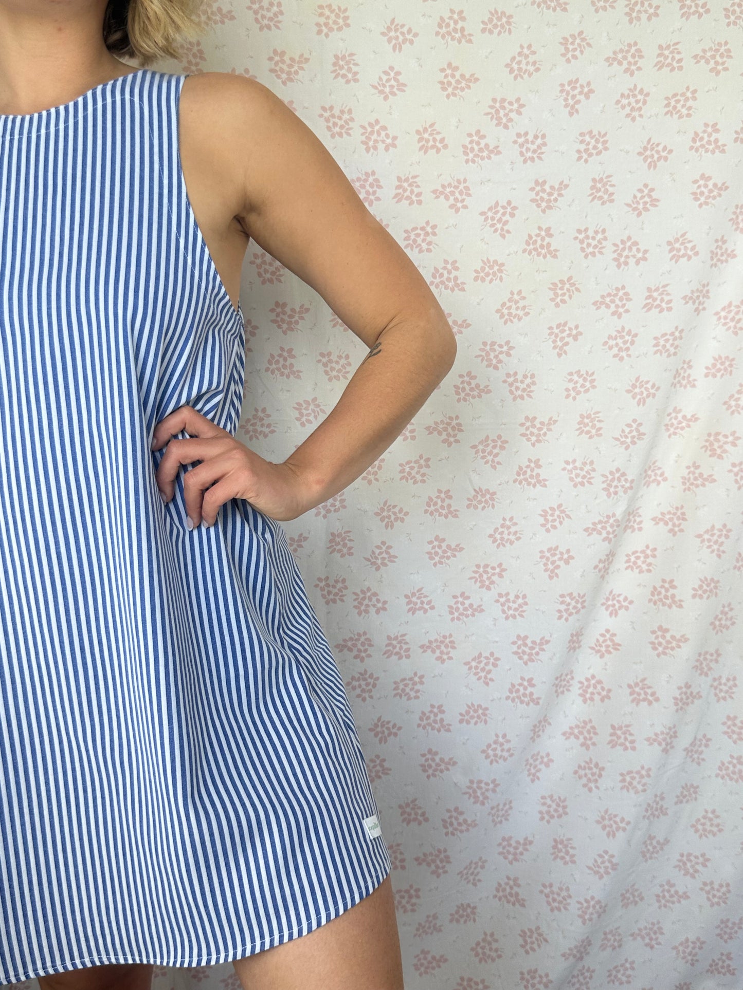 Robe Col Rayé Bleu