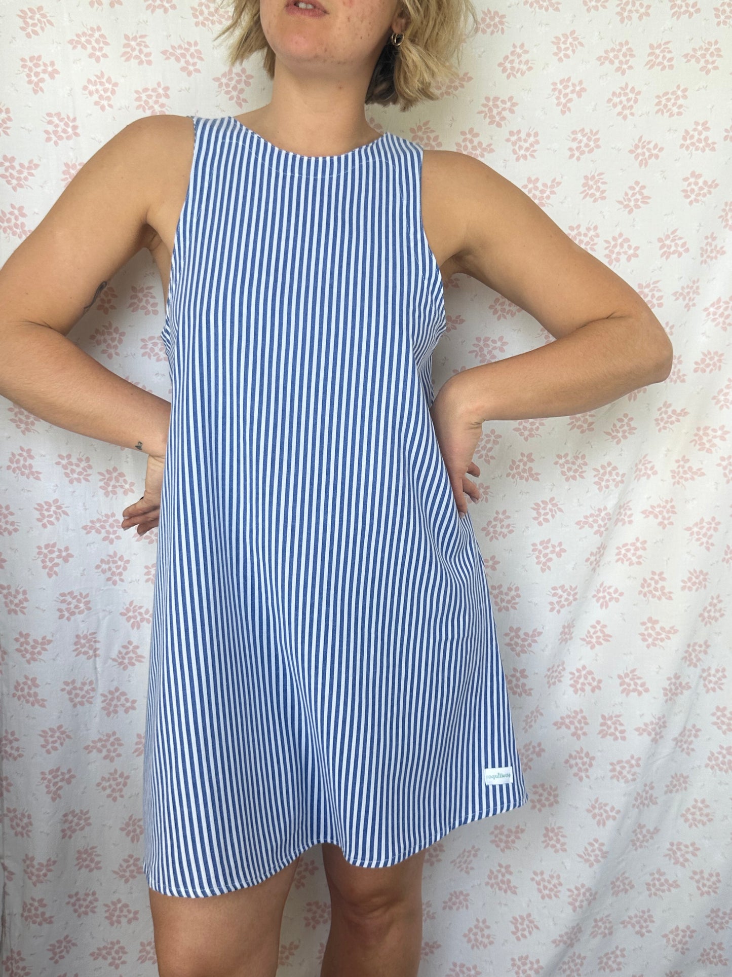 Robe Col Rayé Bleu