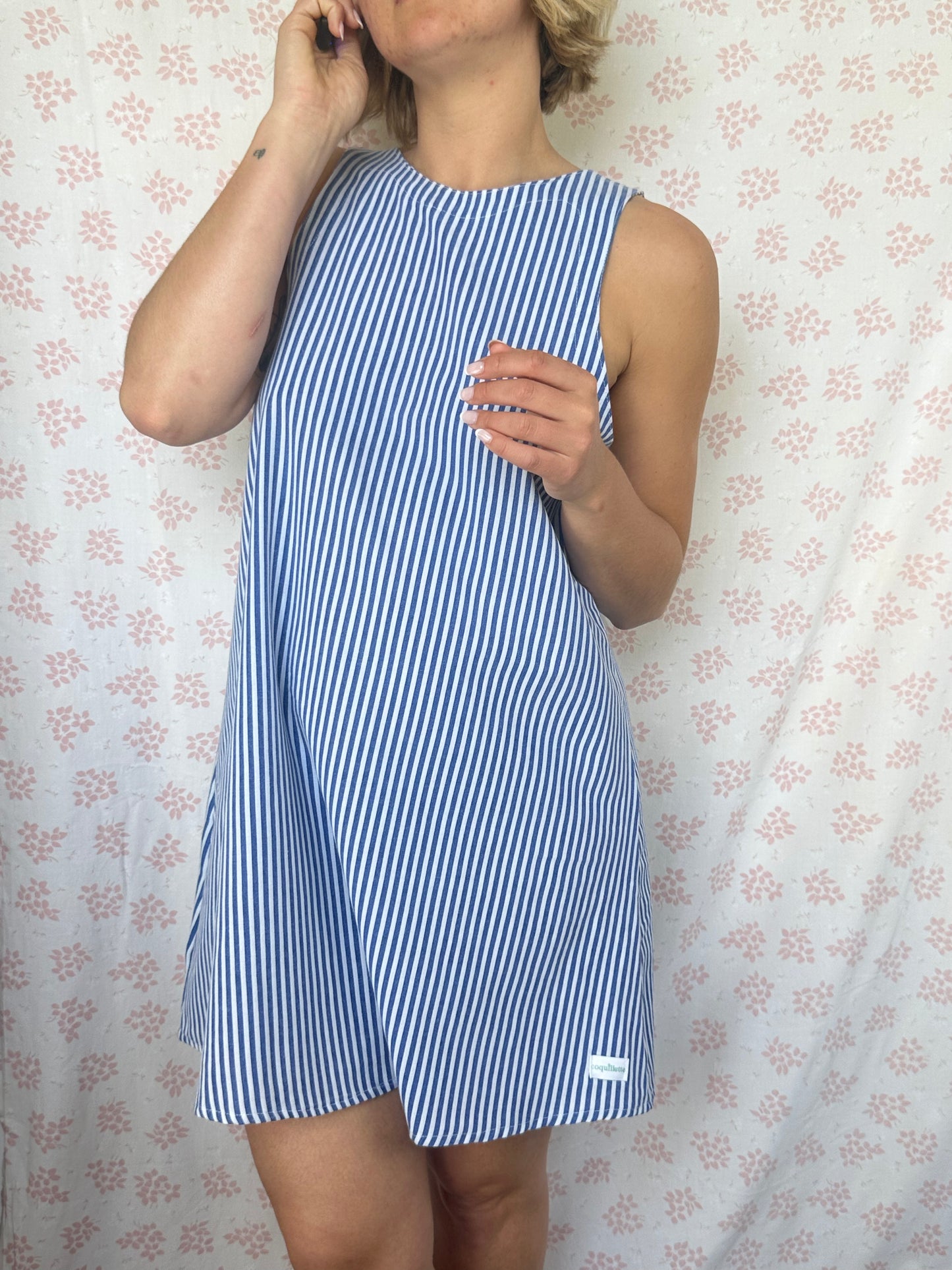 Robe Col Rayé Bleu
