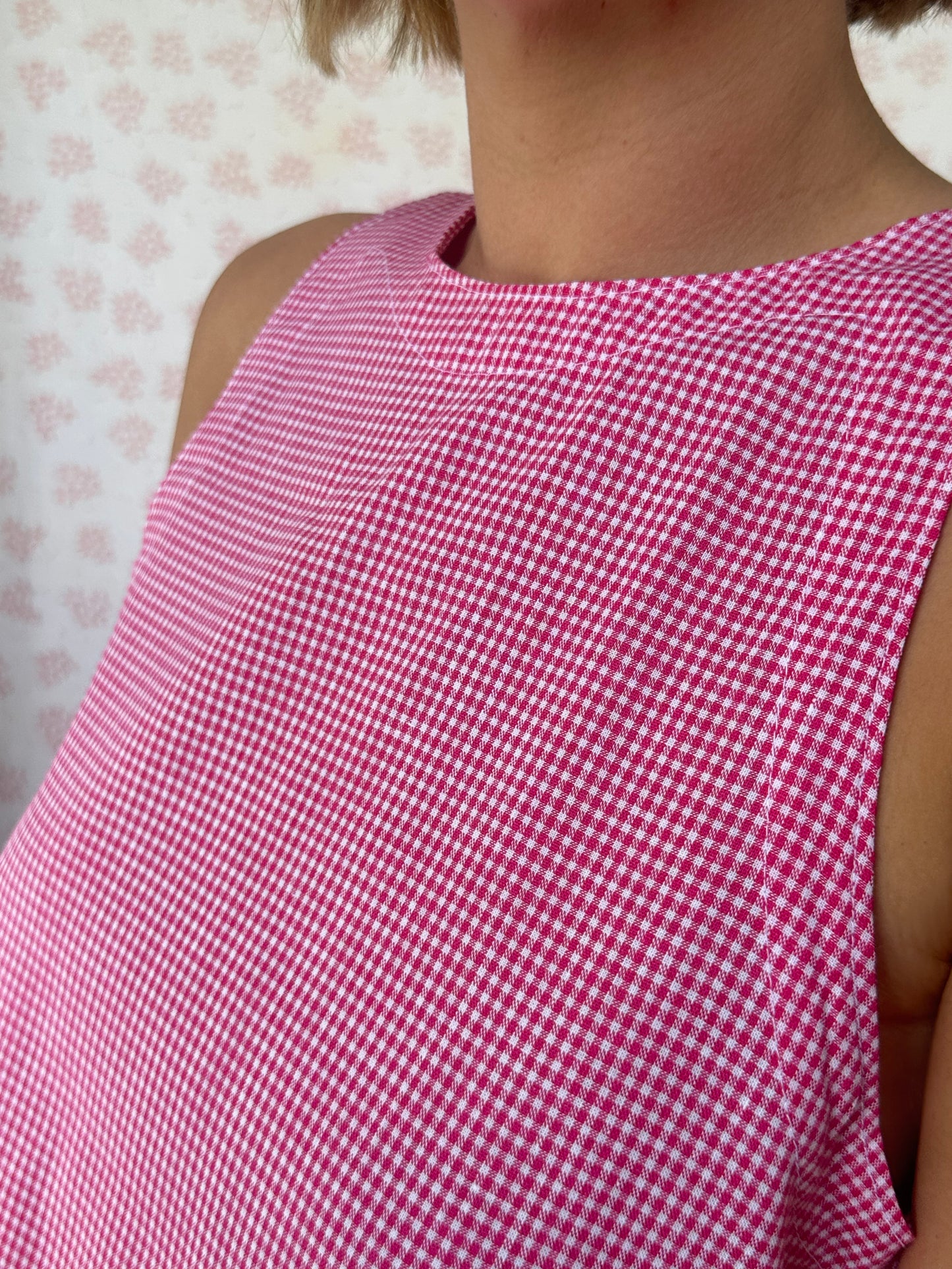 Robe Col Vichy Framboise