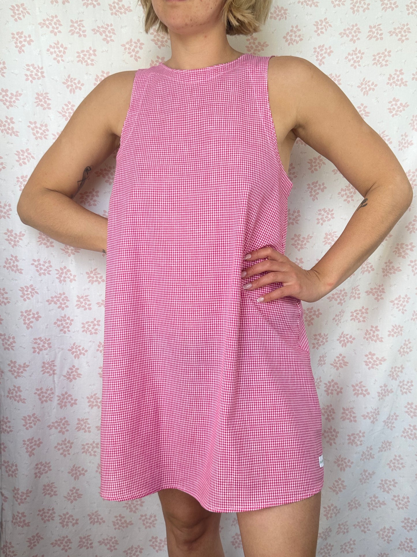 Robe Col Vichy Framboise
