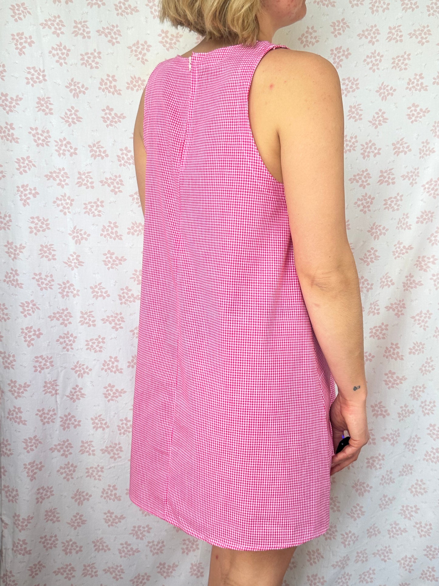 Robe Col Vichy Framboise