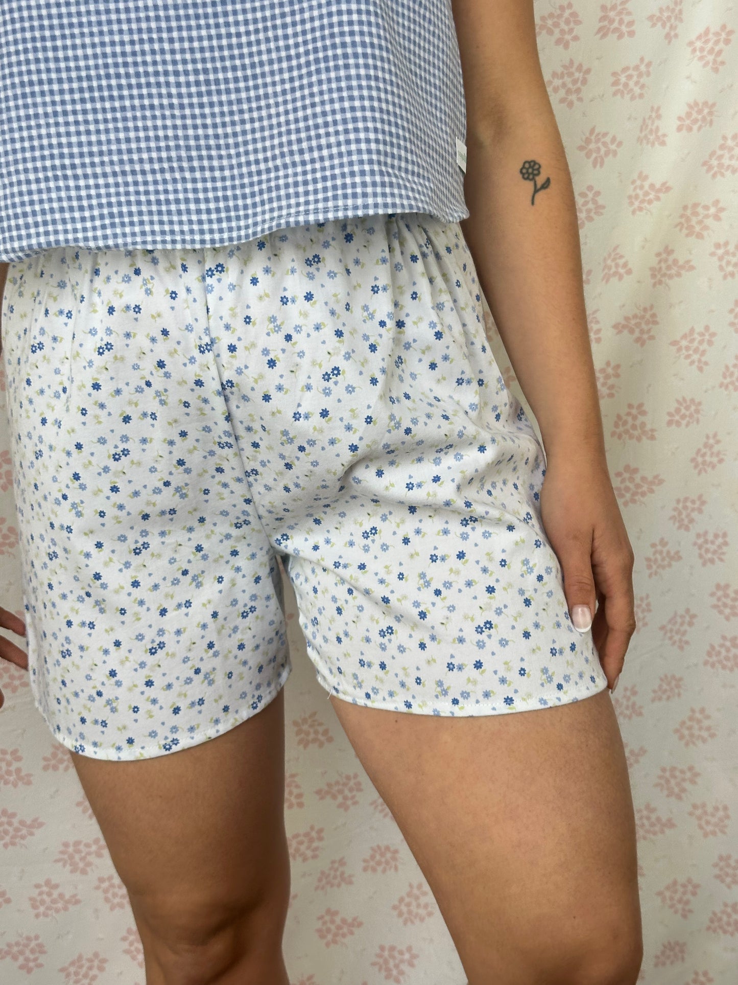 Short Fleurs Bleu