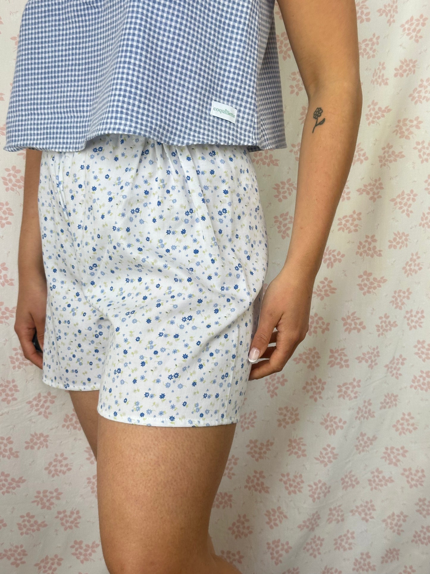 Short Fleurs Bleu