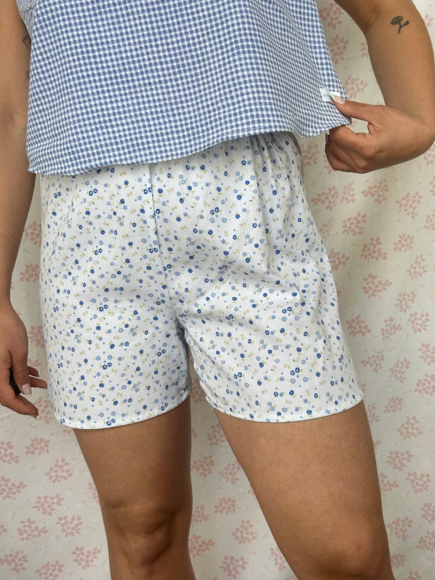 Short Fleurs Bleu