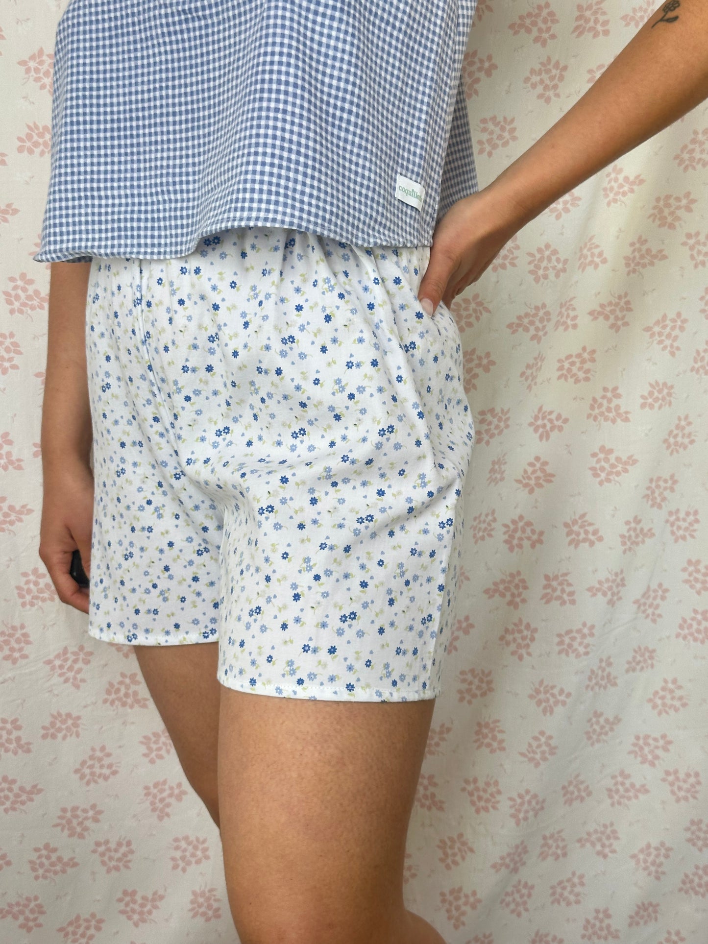 Short Fleurs Bleu