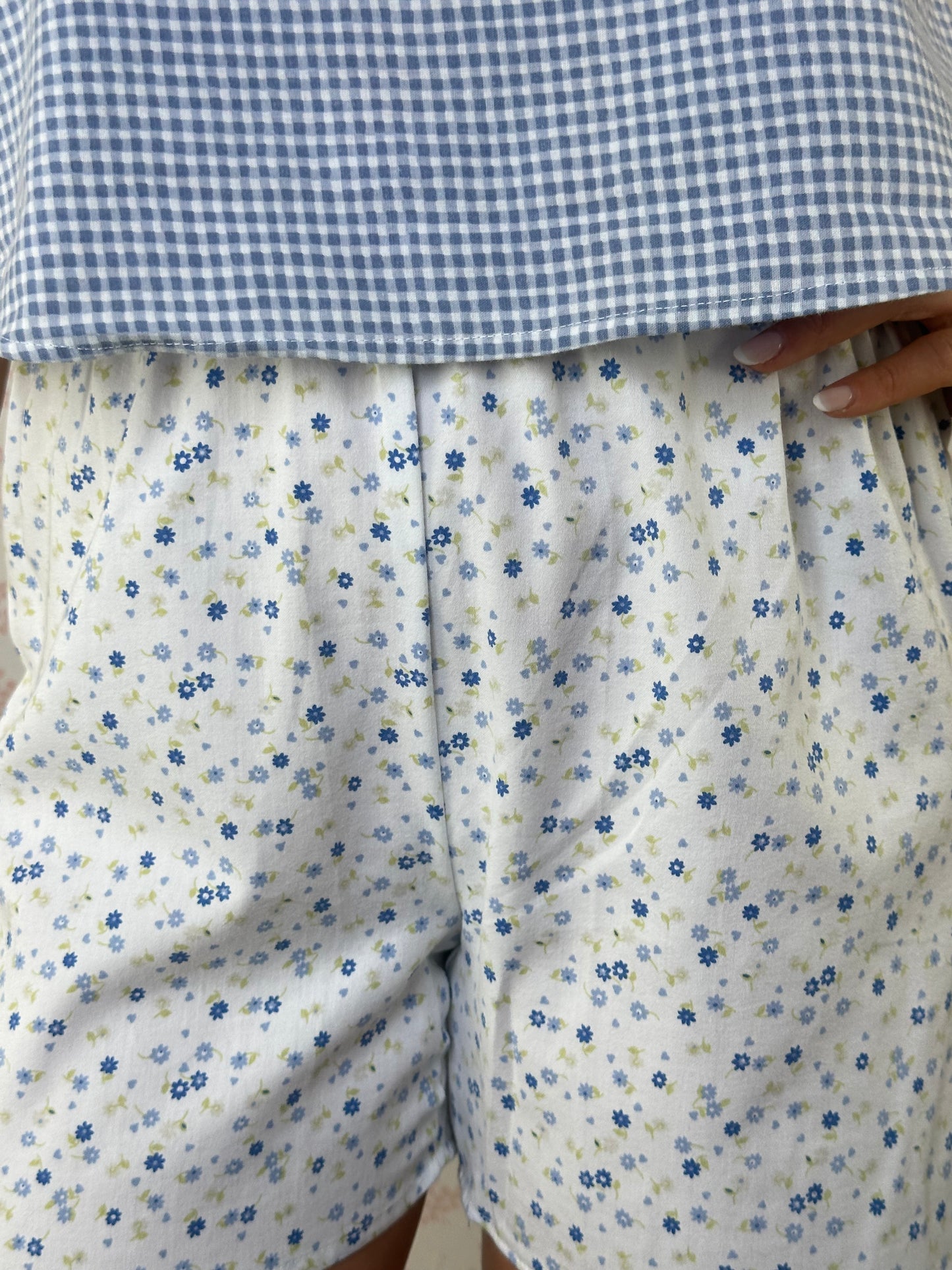 Short Fleurs Bleu