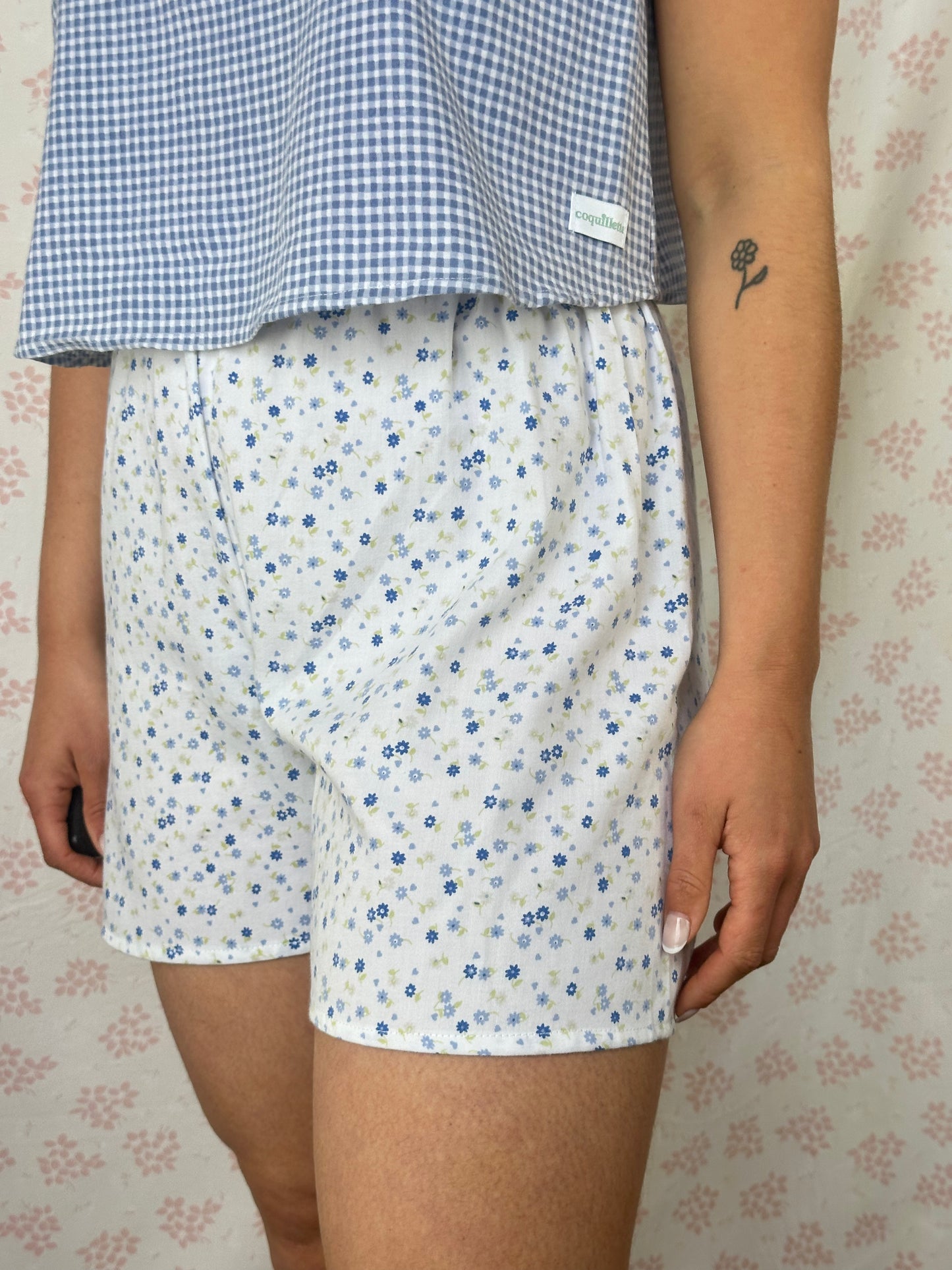 Short Fleurs Bleu