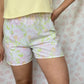 Short Fleurs Rose et Vert