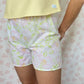 Short Fleurs Rose et Vert