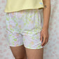 Short Fleurs Rose et Vert