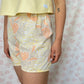Short Motifs et Fleurs Jaune