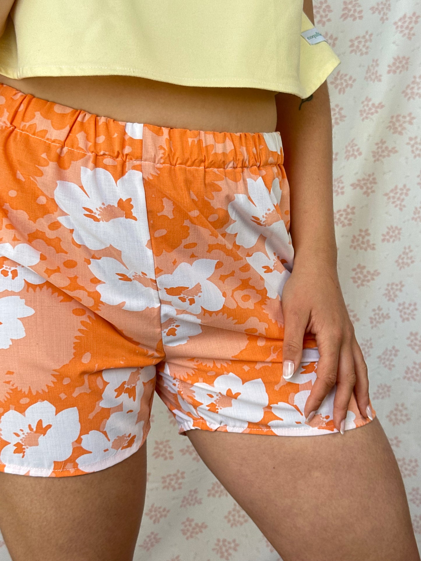 Short Fleurs Orange