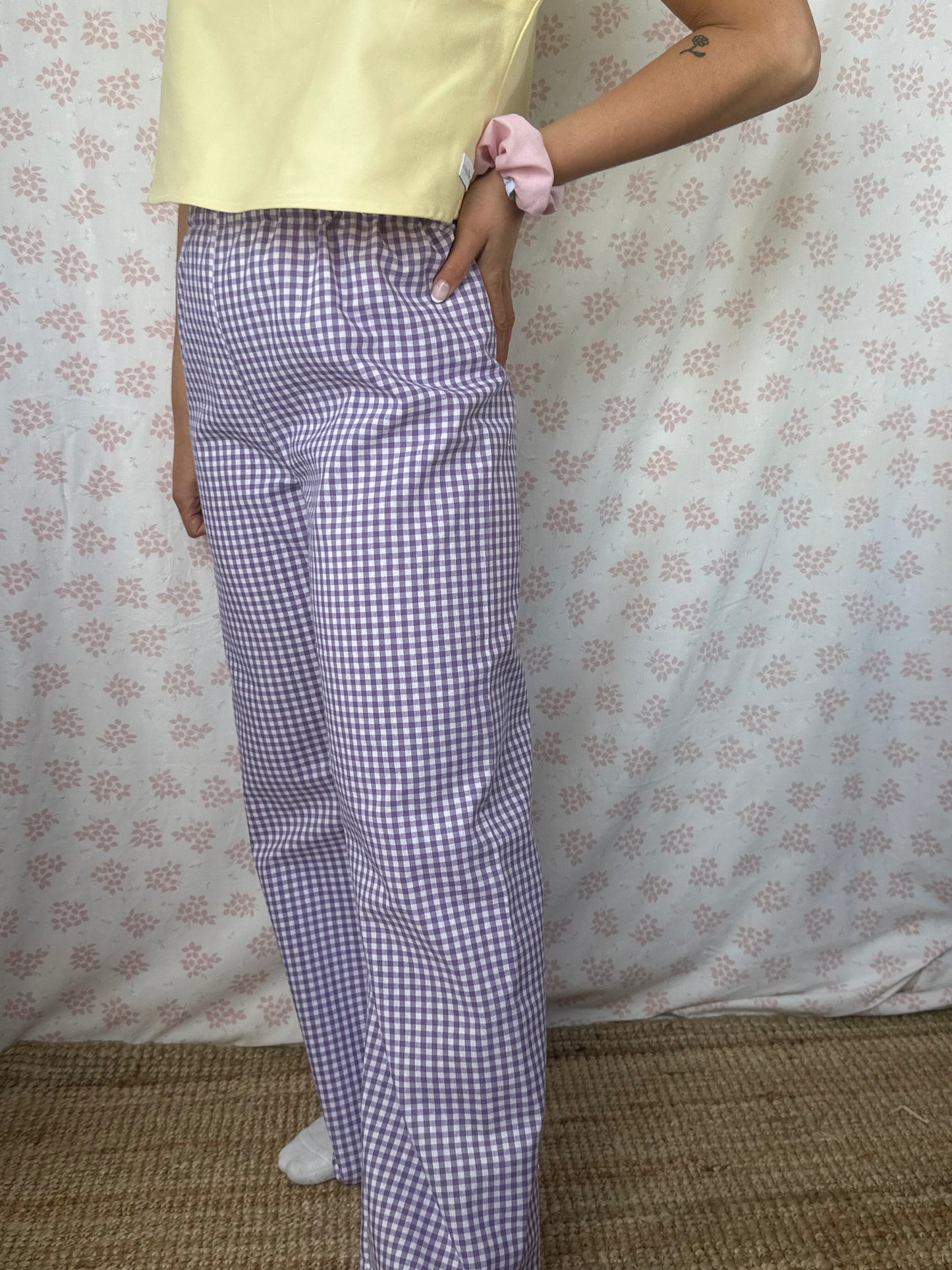 Pantalon Vichy Violet