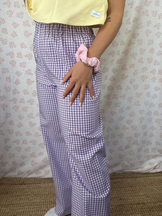 Pantalon Vichy Violet