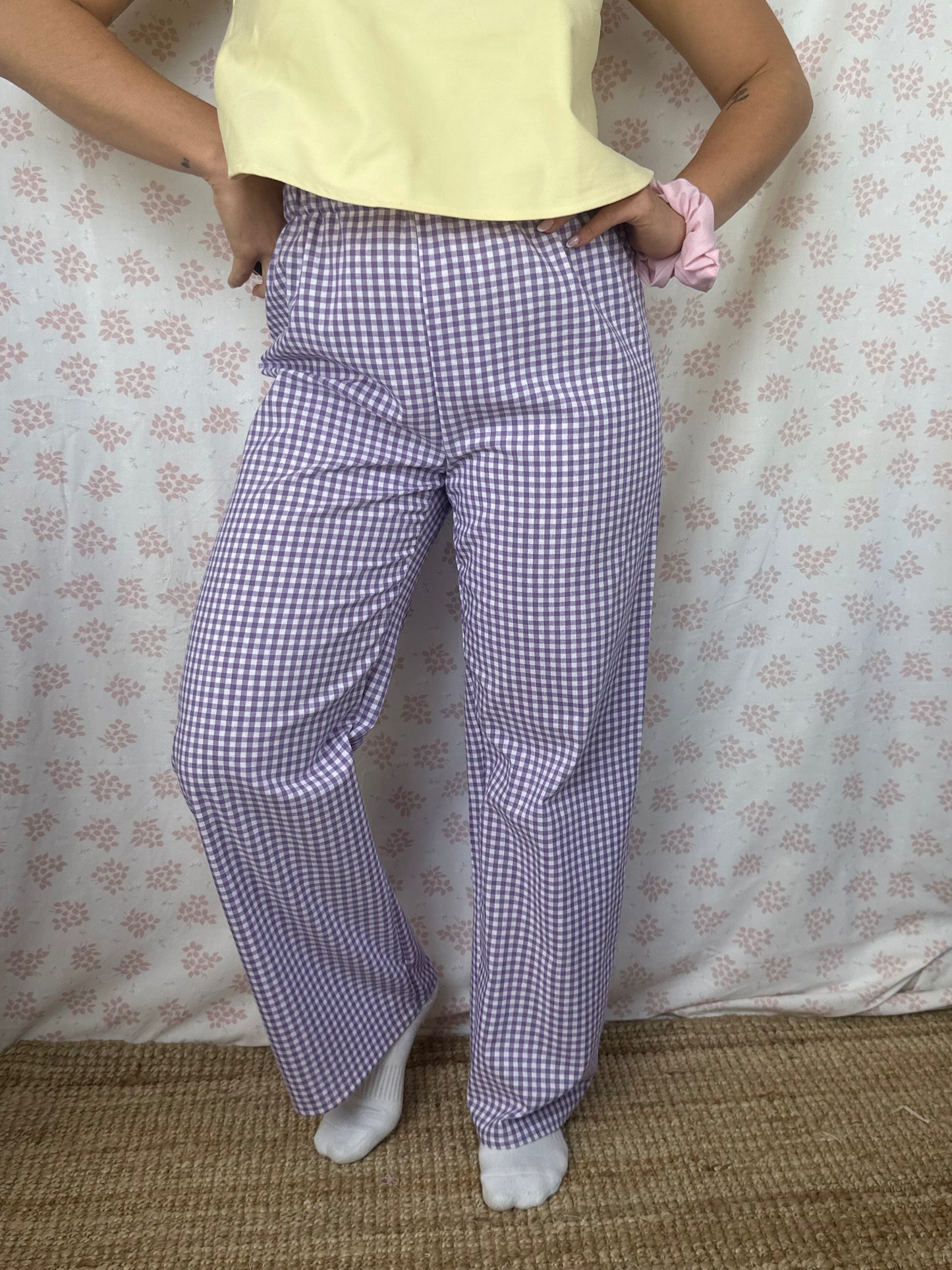 Pantalon Vichy Violet