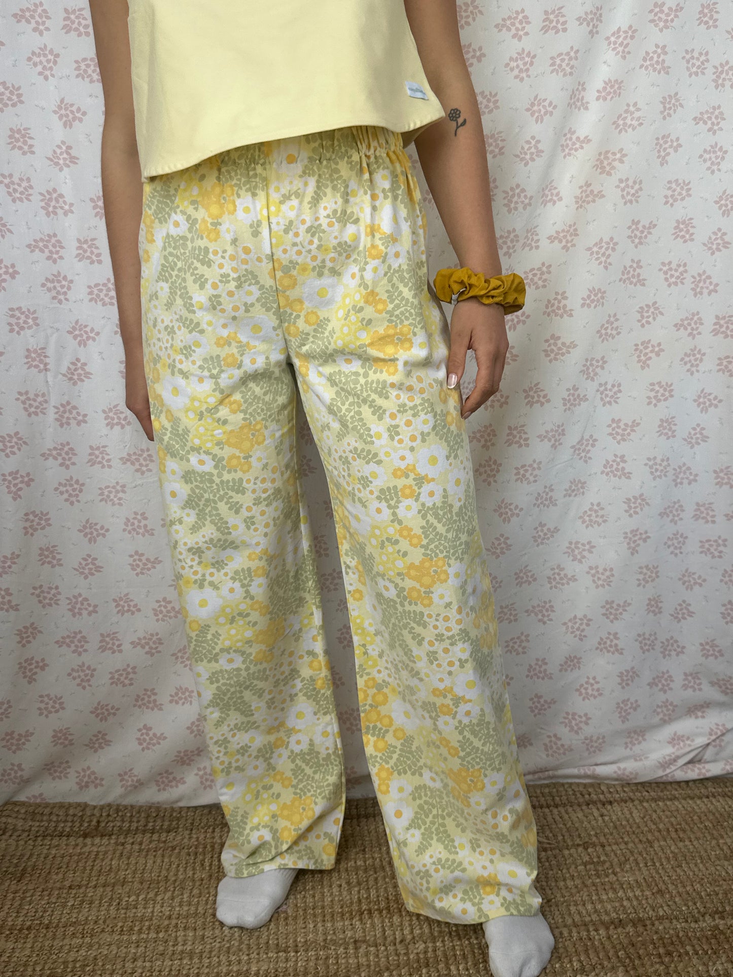 Pantalon Fleurs Jaune