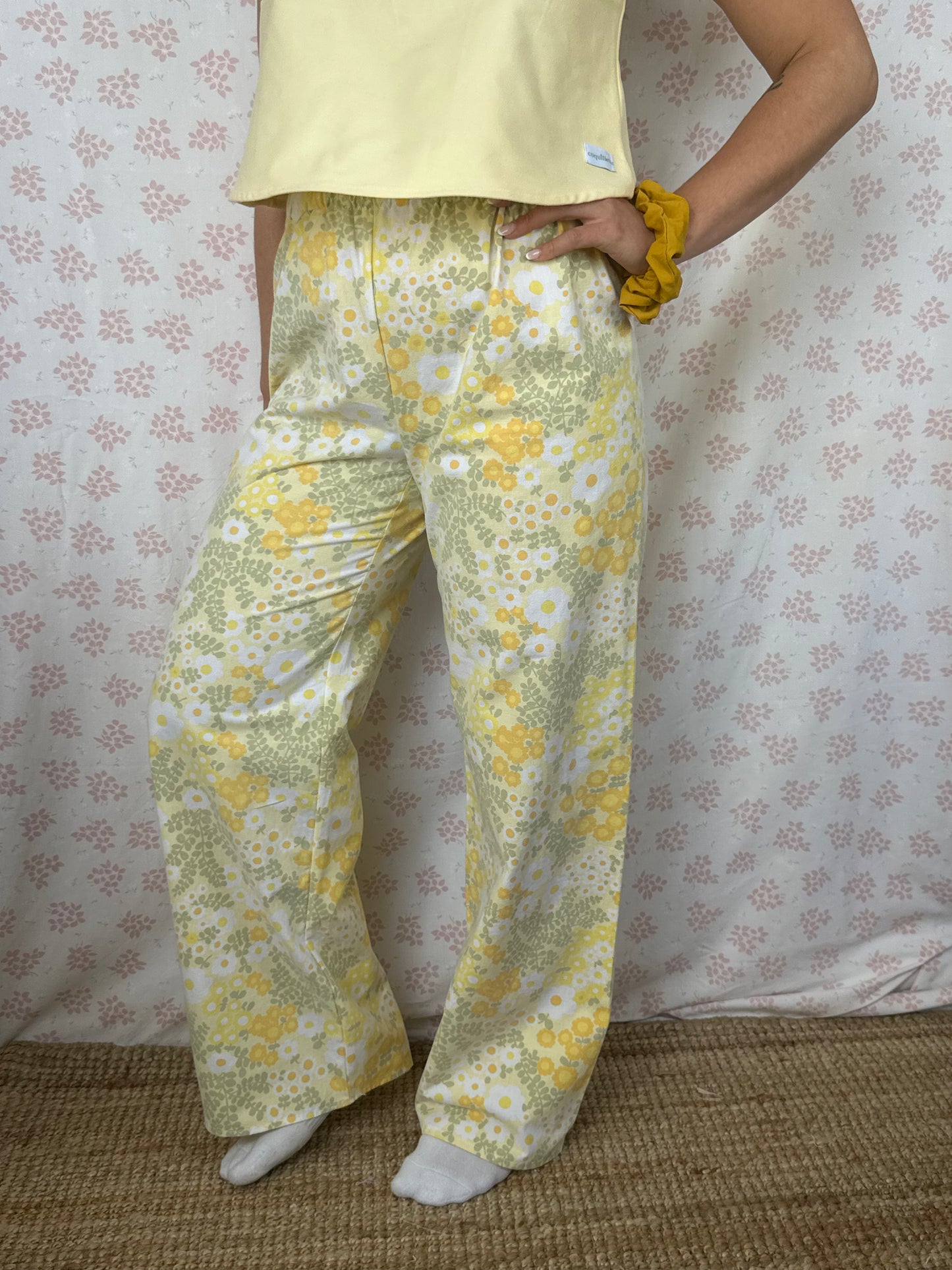 Pantalon Fleurs Jaune