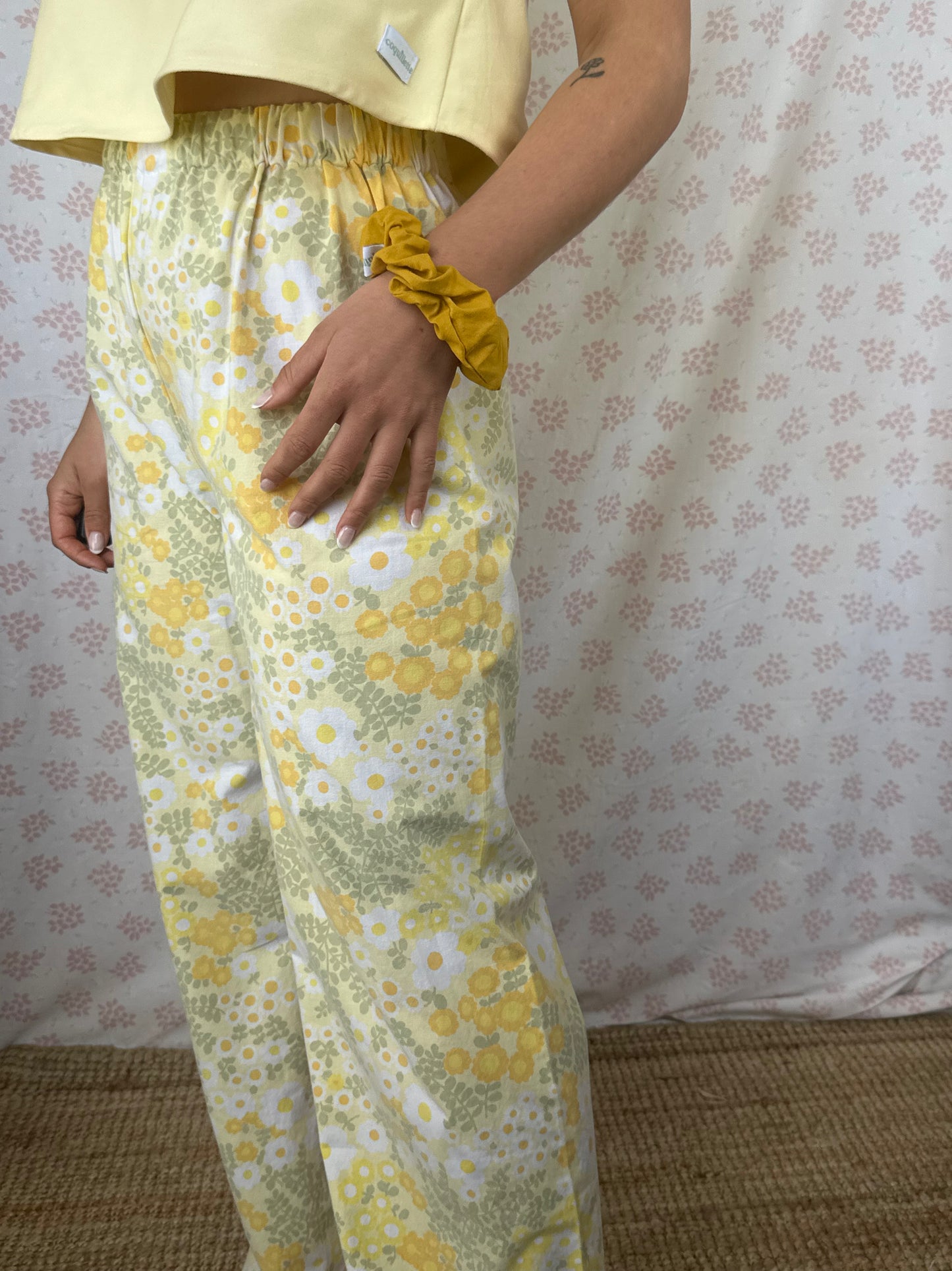 Pantalon Fleurs Jaune