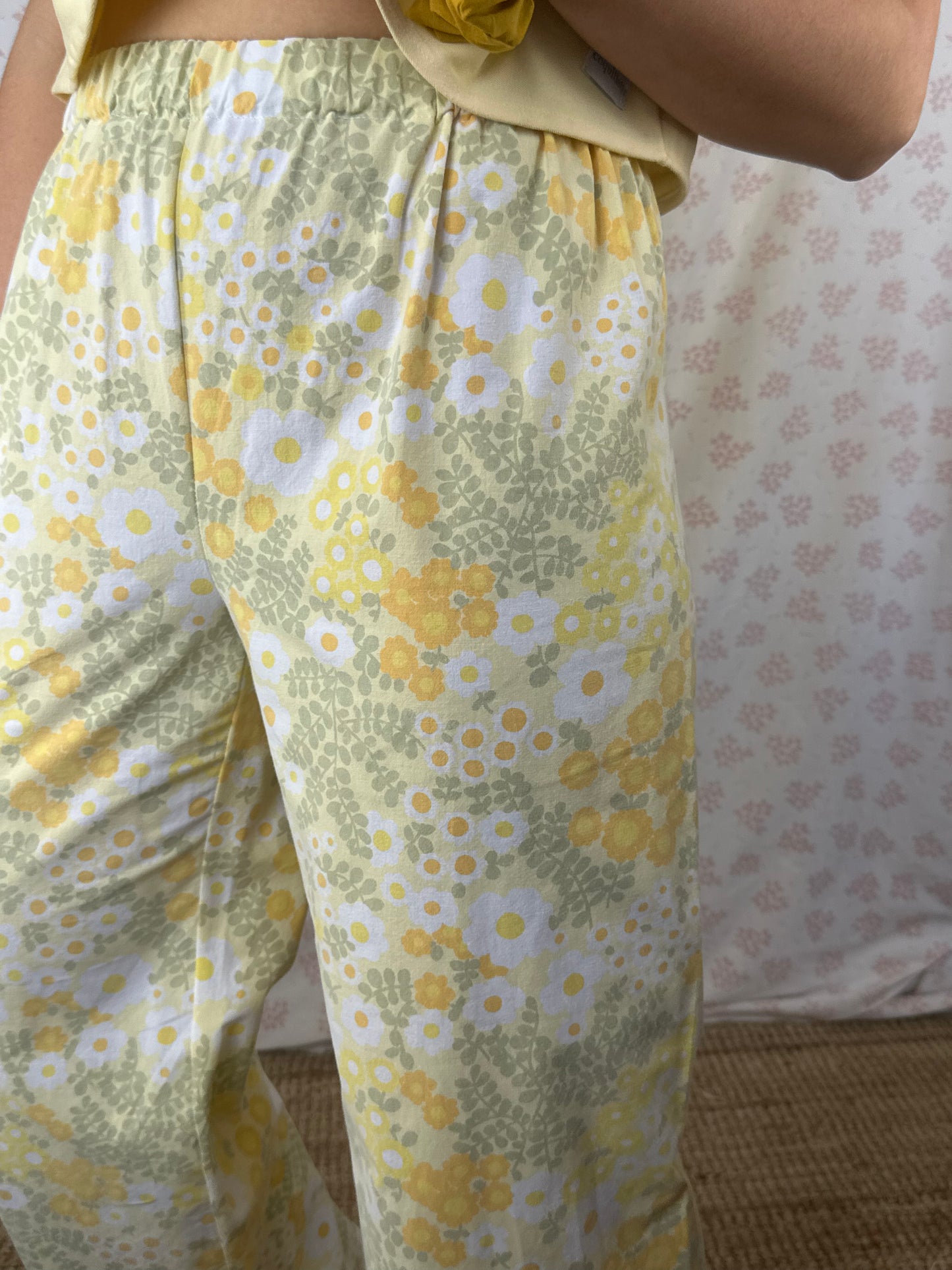Pantalon Fleurs Jaune