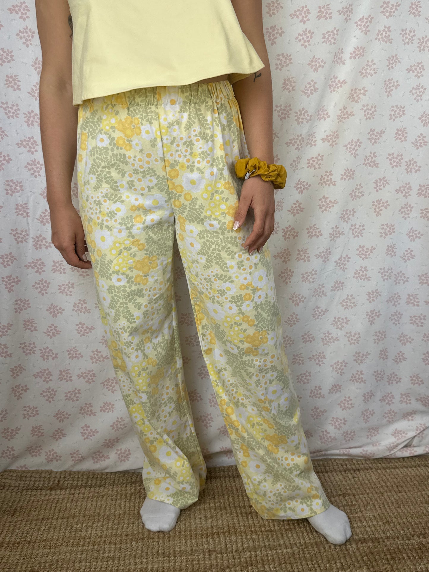 Pantalon Fleurs Jaune