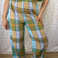 Pantalon Carreaux Marron Bleu