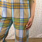 Pantalon Carreaux Marron Bleu
