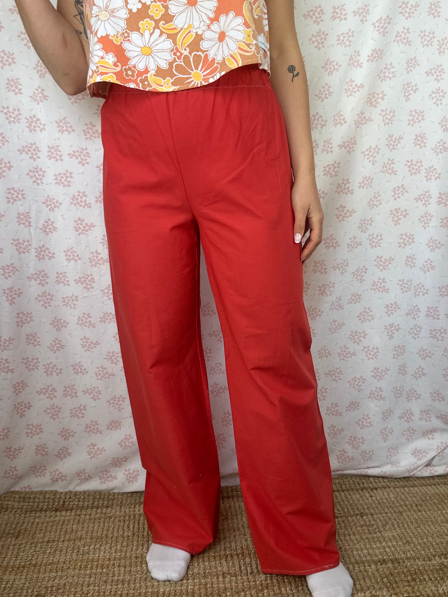 Pantalon Uni Rouge