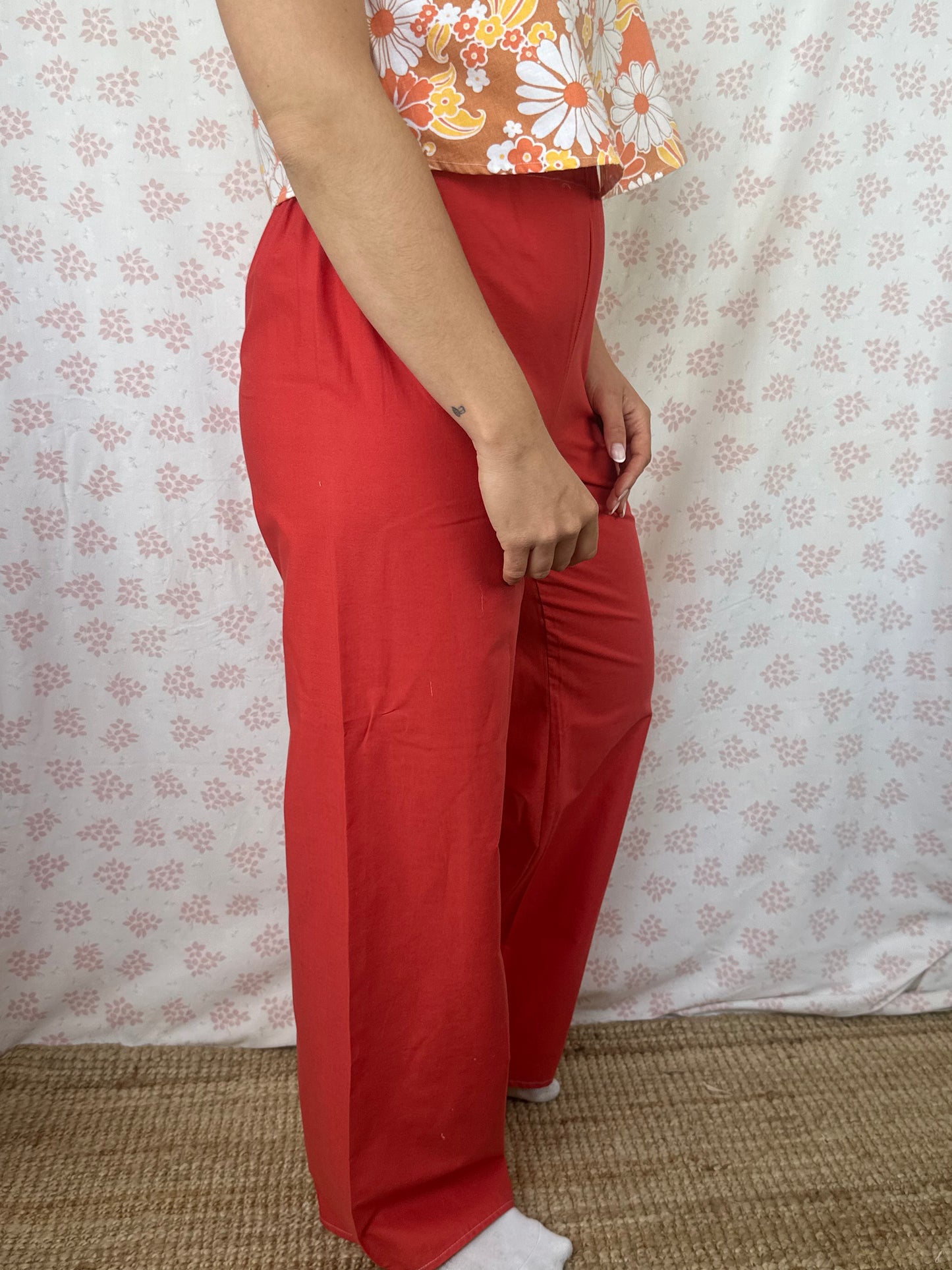Pantalon Uni Rouge
