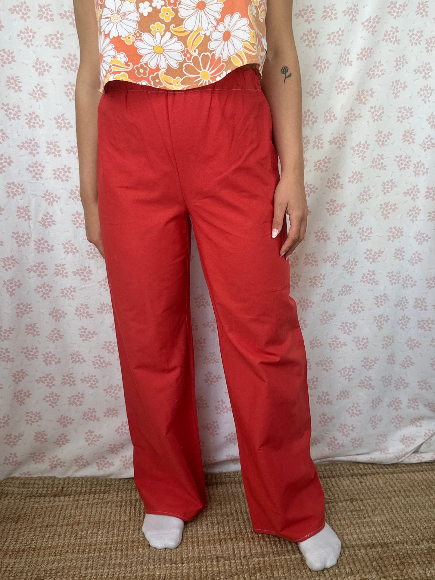 Pantalon Uni Rouge